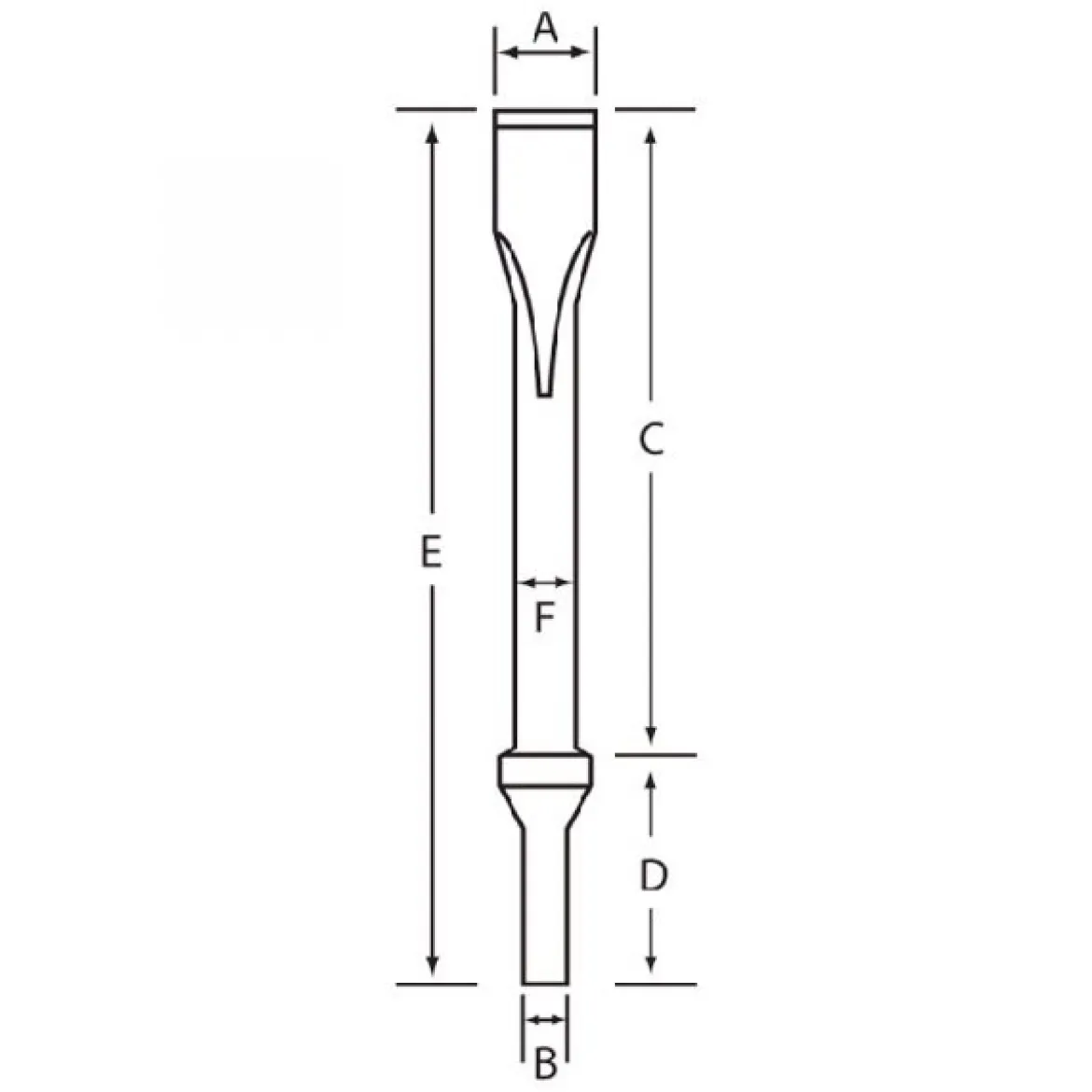 Grey Pneumatic 3/4" Wide Chisel, 18" Long, for .401 Shank (CH105)