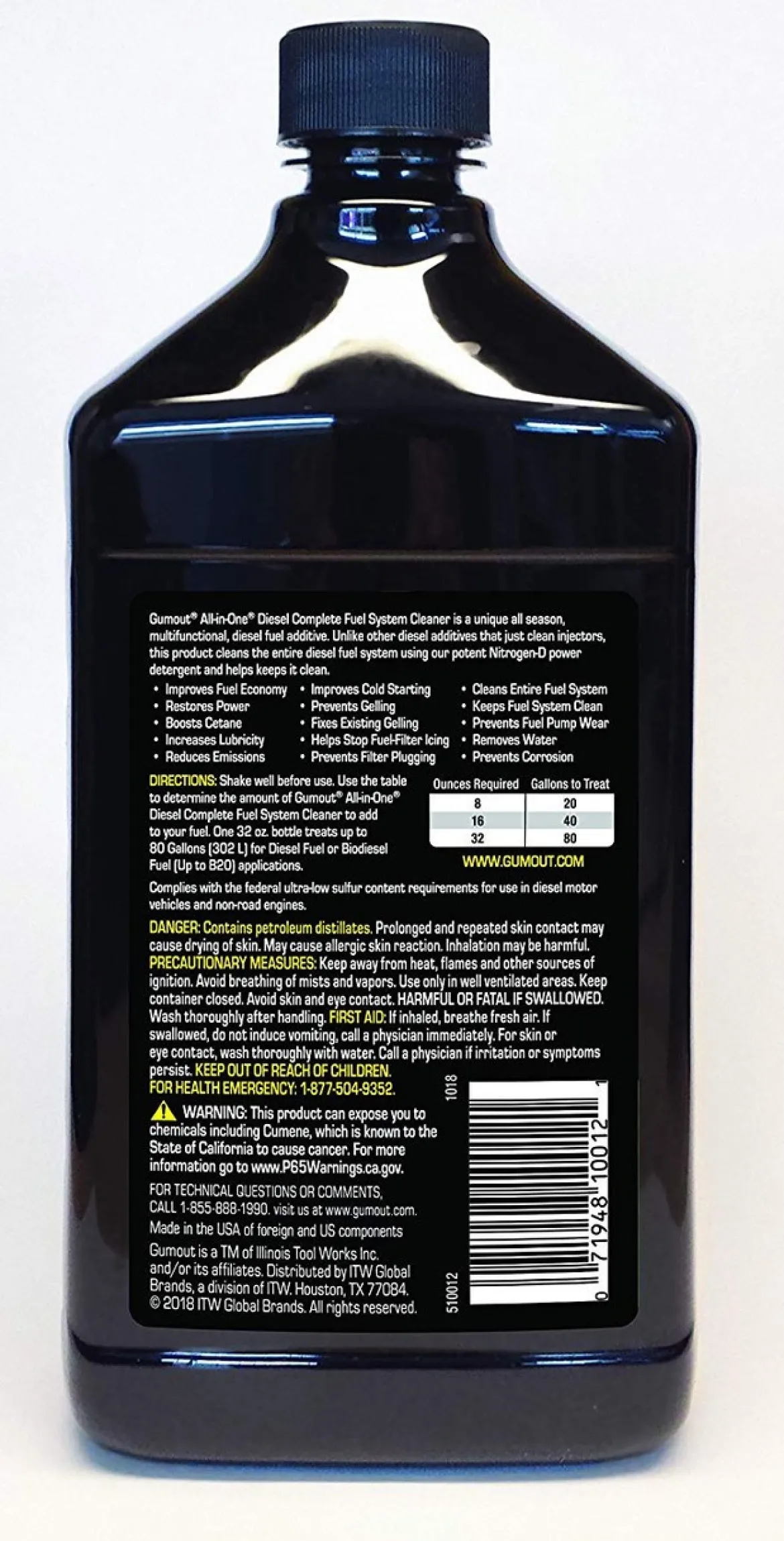 Gumout 510012 All-in- All-in-One Diesel Fuel System Cleaner 32 fl. oz.