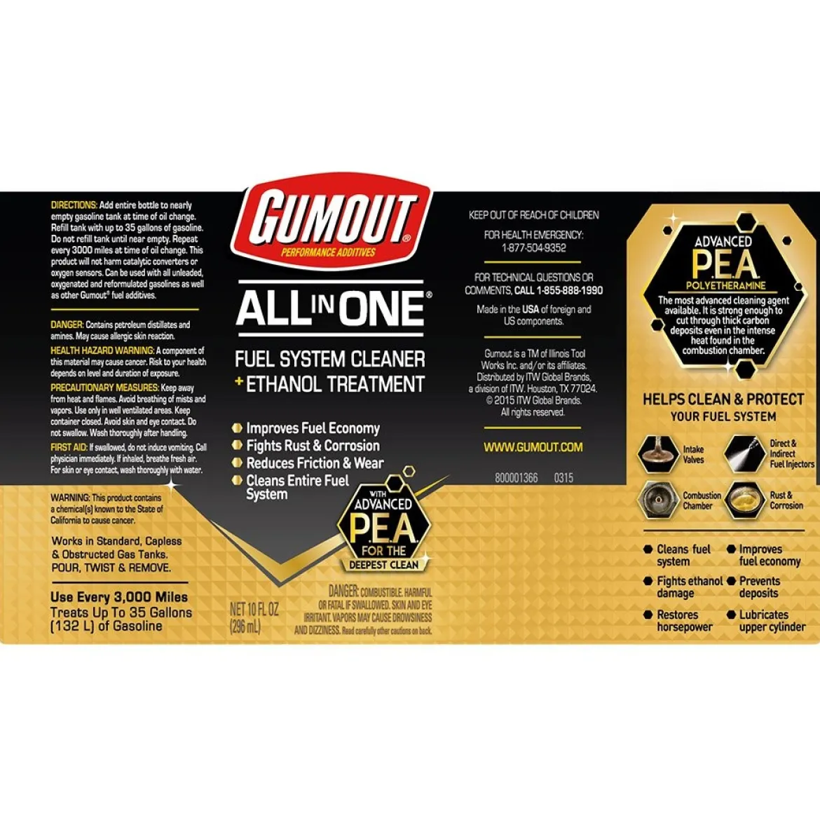 Gumout 510016 All-In-One Complete Fuel System Cleaner, 10 oz.