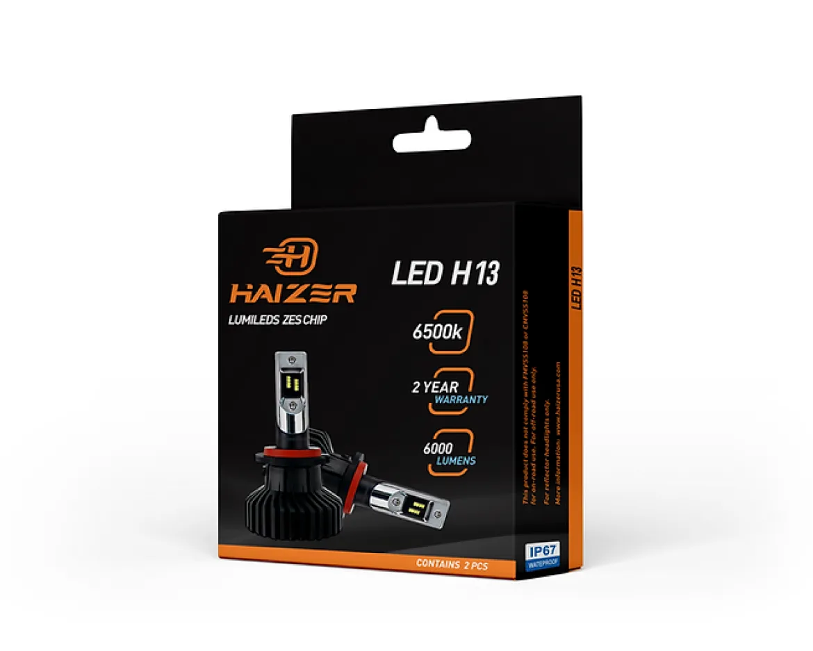 Haizer USA H13-9008 Platinum LED Headlight Bulb (HZR2-LED H13-9008)