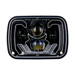 Haizer USA 5"x7" Heated Blk Projector Headlight DRL & TS (HZR-5798H-B)