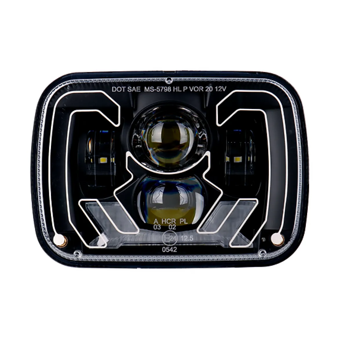 Haizer USA 5"x7" Heated Blk Projector Headlight DRL & TS (HZR-5798H-B)