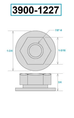 HHIP 7/8-9 FLANGED NUT (3900-1227)