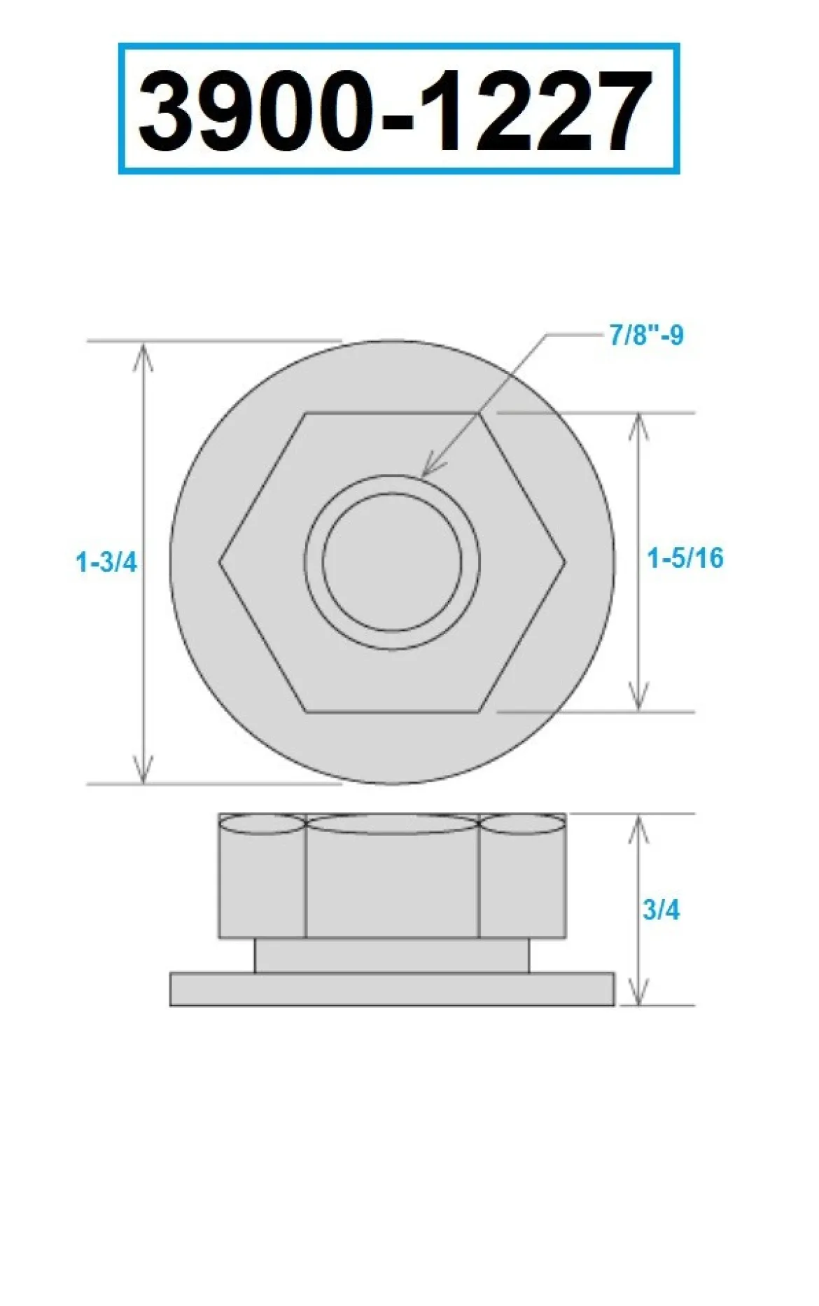 HHIP 7/8-9 FLANGED NUT (3900-1227)