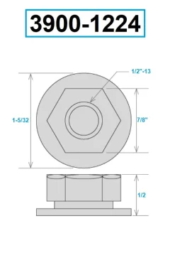 HHIP 1/2-13 FLANGED NUT (3900-1224)