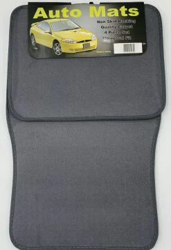 Hi-Tech Signature Plus Carpet Mat Set w/ Heel Gray 4 Pc (9221)