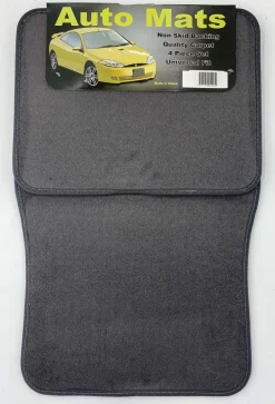 Hi-Tech Signature Plus Carpet Mat Set w/ Heel Charcoal 4 Pc (9203)