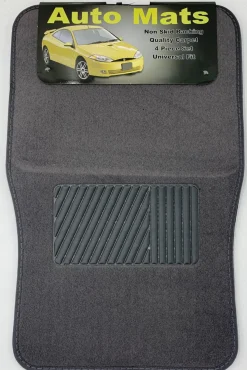 Hi-Tech Signature Plus Carpet Mat Set w/ Heel Charcoal 4 Pc (9203)