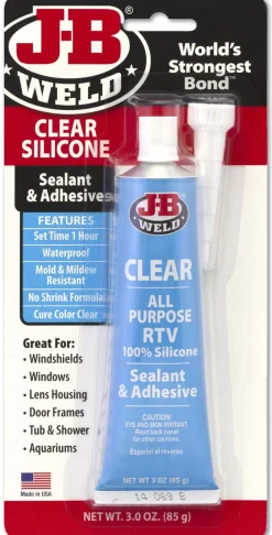 JB Weld 31310 Clear RTV Acetoxy Silicone Sealant - 3 Oz.