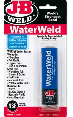JB Weld 8277 Waterweld Epoxy Putty 2 Oz. Interior/Exterior