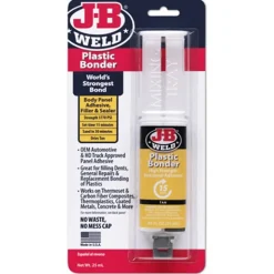 JB Weld Plastic Bonder Syringe, 25 ml Quick-Set Adhesive (50133)