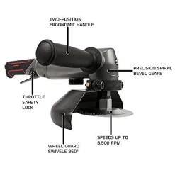 Jet 505452 JAT-452, 7-Inch Pneumatic Angle Grinder