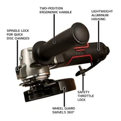 Jet 505451 JAT-451, 5-Inch Pneumatic Angle Grinder