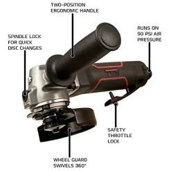 Jet 505450 JAT-450, 4-Inch Variable-Speed Angle Grinder