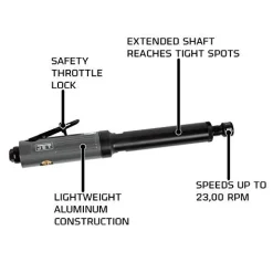 Jet JAT-402 1/2HP 1/4-Inch Extended Pneumatic Die Grinder (505402)