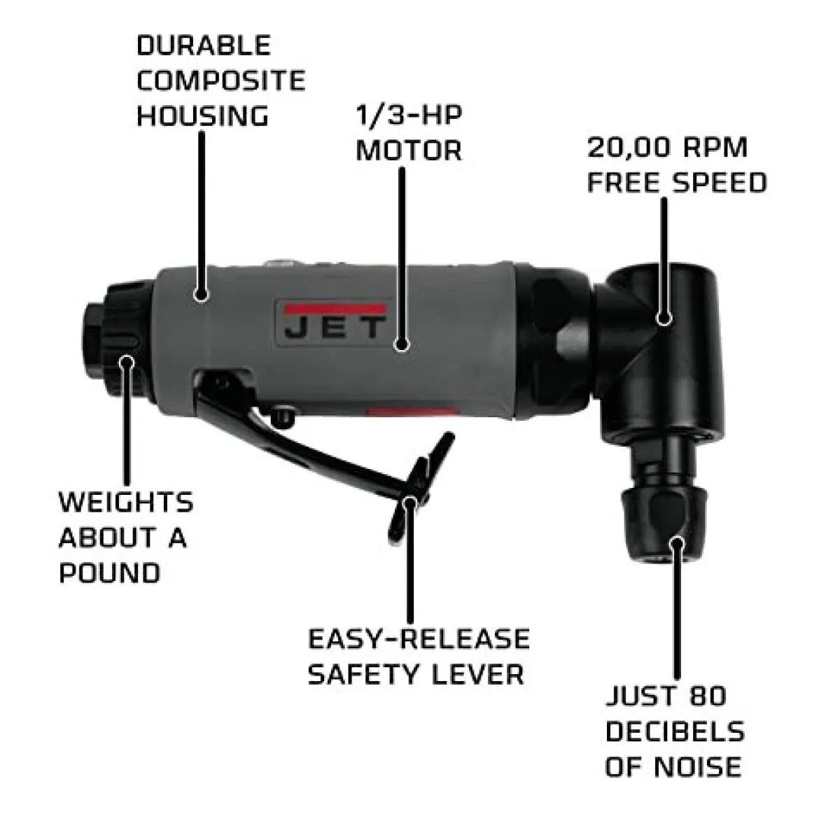 Jet JAT-415 Model 1/4-Inch Right-Angle Composite Die Grinder (505415)