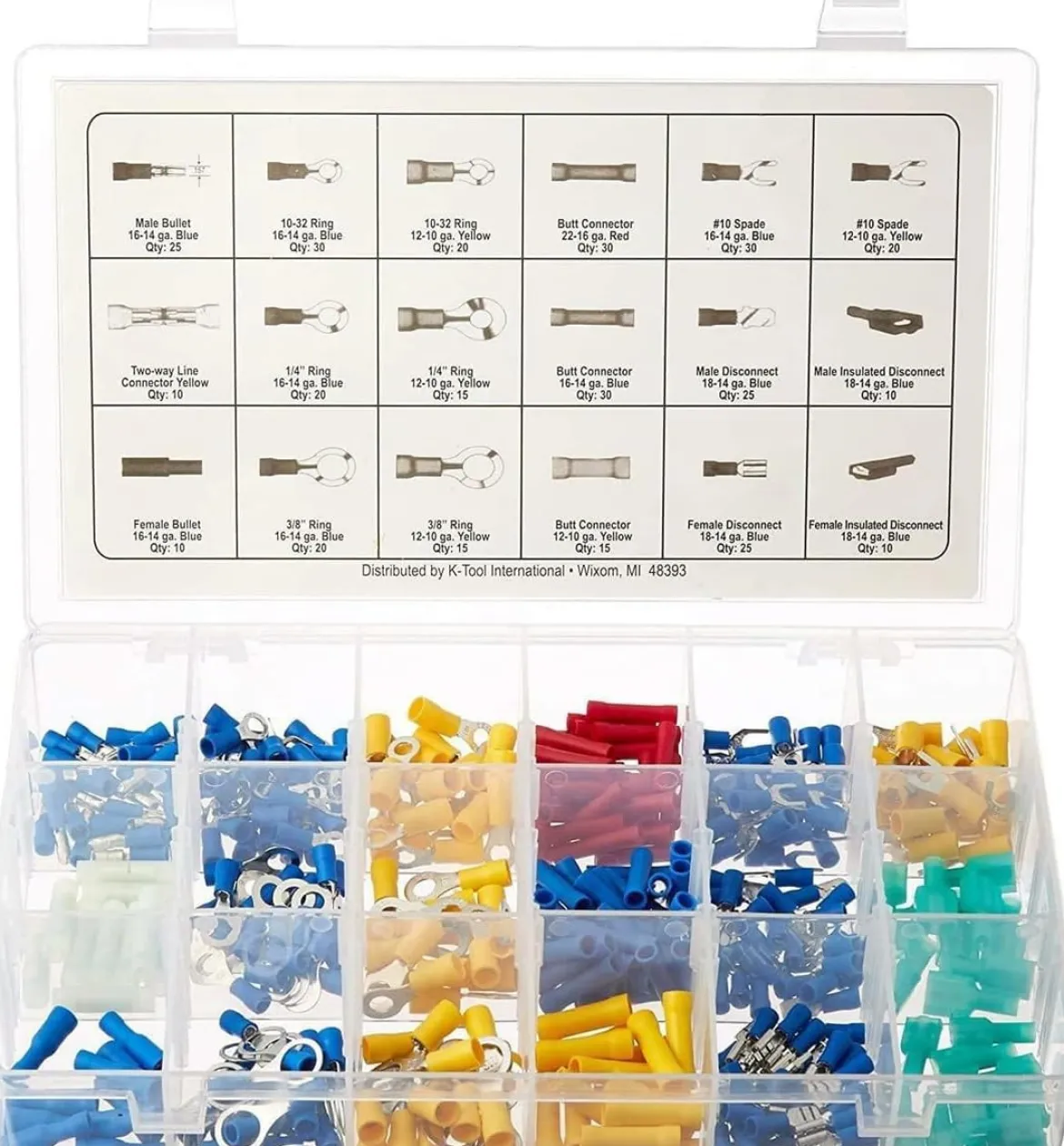 K Tool Wire Terminal Kit 360-Piece PVC Sleeve Assortment (00087)