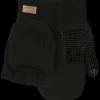 Kinco Alyeska Lined Knit Half Finger Gloves - Convertable Mitten Hood, Black, Large (5110-L)