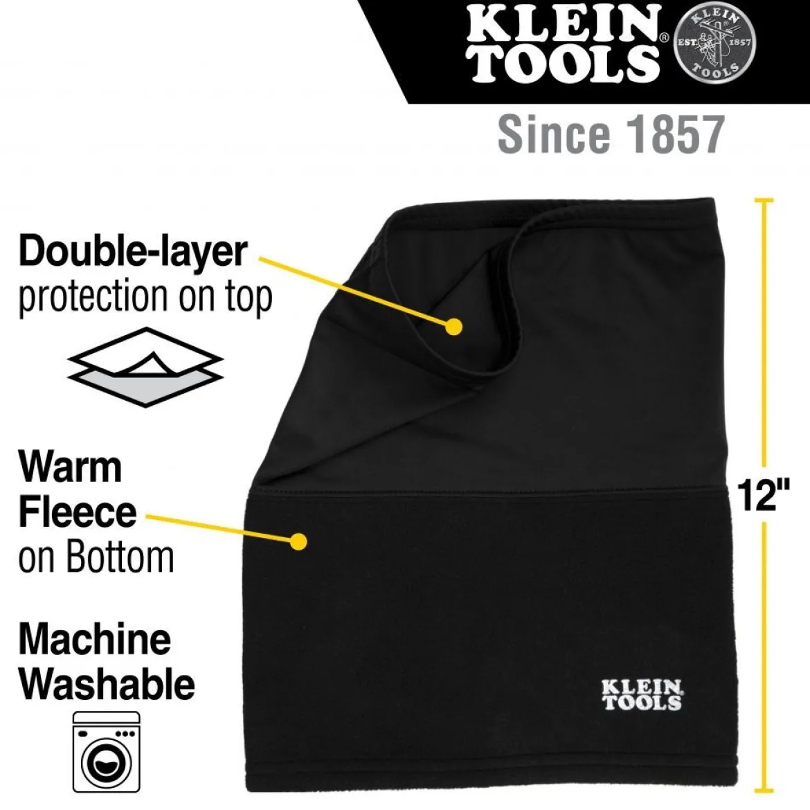 Klein 60466 Neck and Face Warming Half-Band, Black