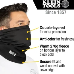 Klein 60466 Neck and Face Warming Half-Band, Black