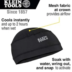 Klein Tools 60181 Cooling Helmet Liner, Under Hard Hat Cap with Mesh Fabric