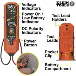 Klein Tools ET40 Voltage Tester, AC Voltage, DC Voltage, and DC Polarity