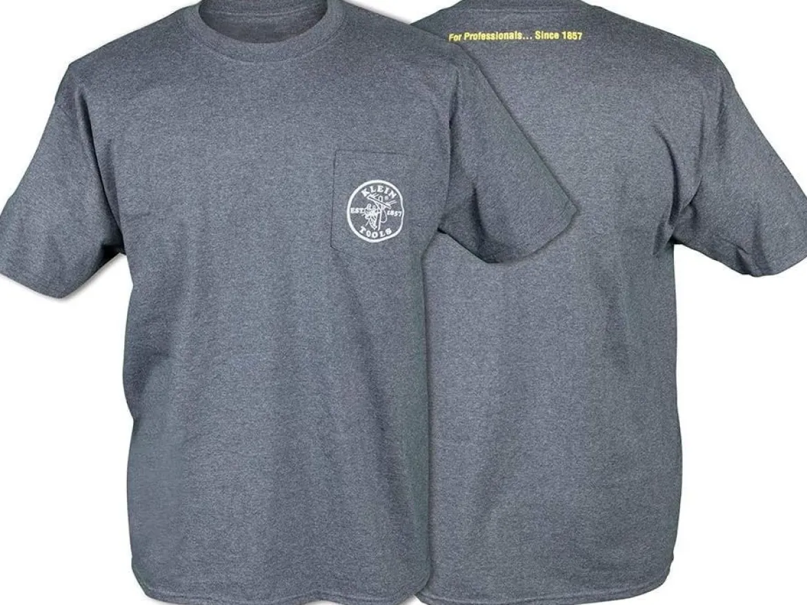 Klein Tools Ocket T, Short Sleeved, Gray, Lineman Logo, Xl (MBA00121-3)