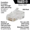 Klein VDV826-763 Pass-Thru Modular Data Plugs for RJ45, Pass Through Connectors