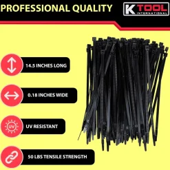 K-Tool Cable Zip Ties Black 7