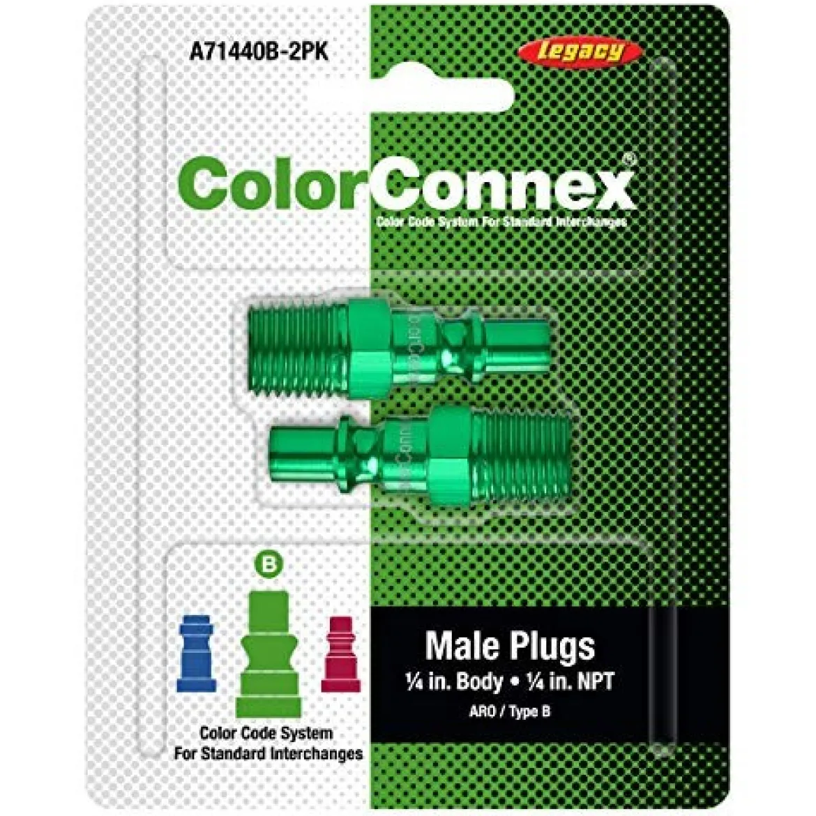 Legacy Manufacturing A71440B-2PK Flexzilla - ColorConnex Quick Coupler Plug