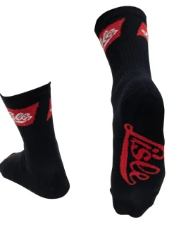 Lisle Black Crew Socks (89160)