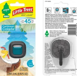 Little Trees CTK-52625-24 Air Car Freshener Vent Liquid Caribbean Colada, 4-Pack