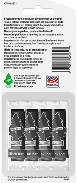 Little Trees Vent Wrap 4-Pack Black Ice