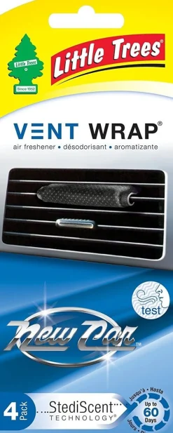 Little Trees Vent Wrap 4-Pack New Car Scent