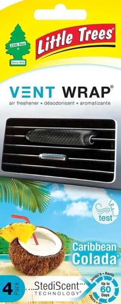 Little Trees Vent Wrap 4-Pack Caribbean Colada