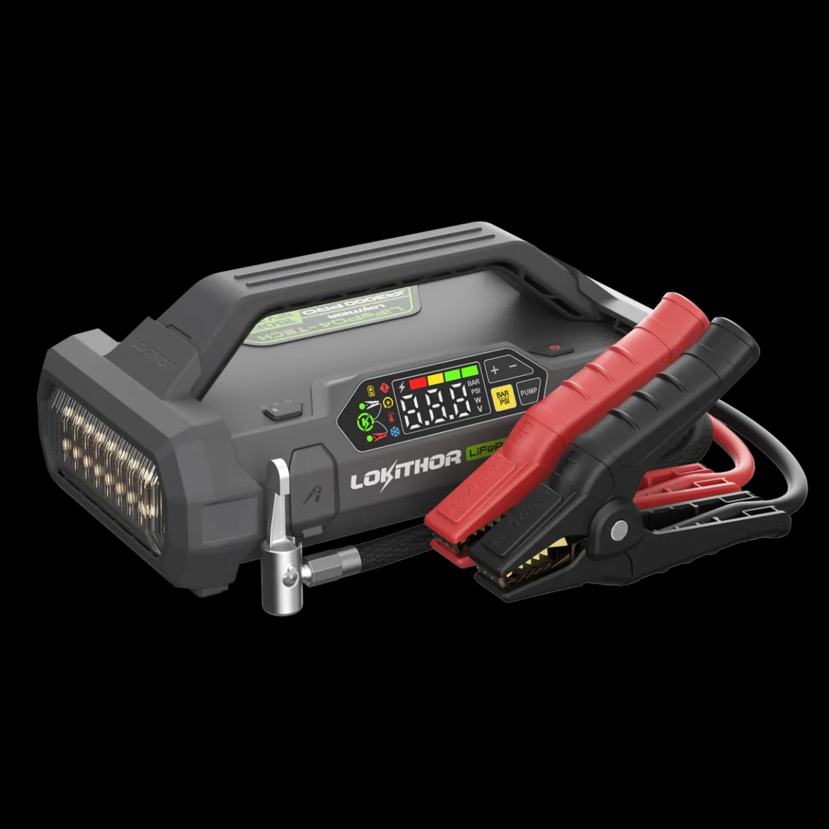 Lokithor 12V 3000A LiFePO₄ Jump Starter With 150PSI Air Inflator (JA3000 PRO)