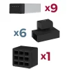 Luxor Workspaces Edgepower 9-Battery Kit: Clamp-On Portable Charger (KBEP-9B6C9)