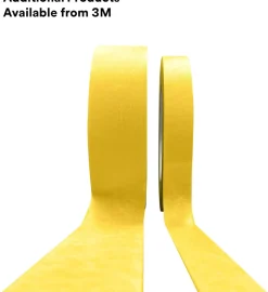 3M 06652 Automotive Refinish Masking Tape 55m Length x 18mm Width, Yellow