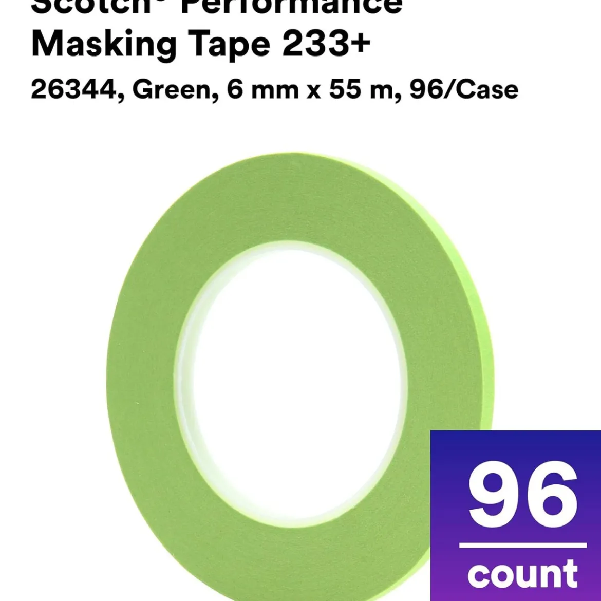 3M 6mm X 55m Green Scotch 233+ Performance Masking Tape (26344)