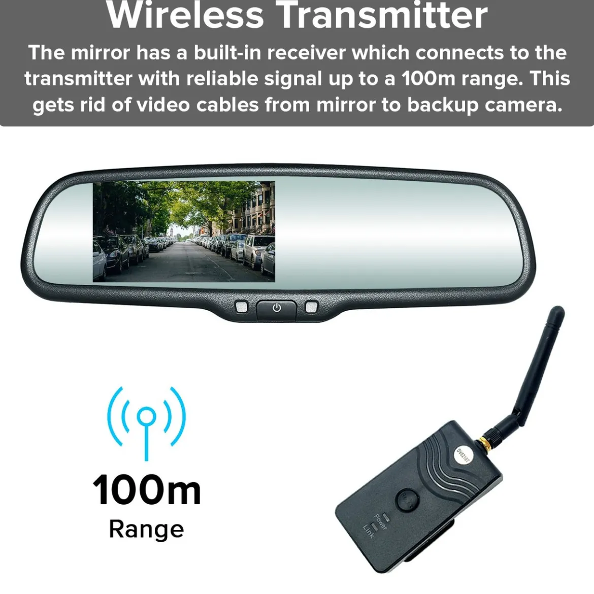 Master Tailgaters 10.5" OEM Rear View Mirror with 4.3" LCD Screen | Rearview Universal Fit Mount | Auto Adjusting Brightness LCD | Anti Glare | Full Original Mirror Replacement | Easy to Install (MR-43-A1)