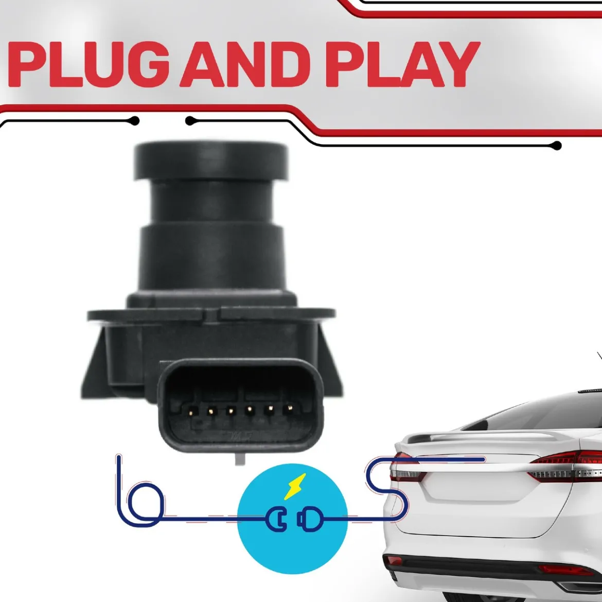 Master Tailgaters Ford C-Max Energi (2013-2016), C-Max Hybrid (2013-2016) OEM Replacement Backup Camera OE Part # DM5Z-19G490-A, DM5Z-19G490-B (MC-FCM13OE)