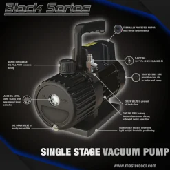 Mastercool Black Series 1.8 CFM Vacuum Pump Single Stage (90059-BL)