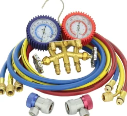 Mastercool 84772-G Brass R134A 2 Way Manifold Gauge Set with 72" Hoses
