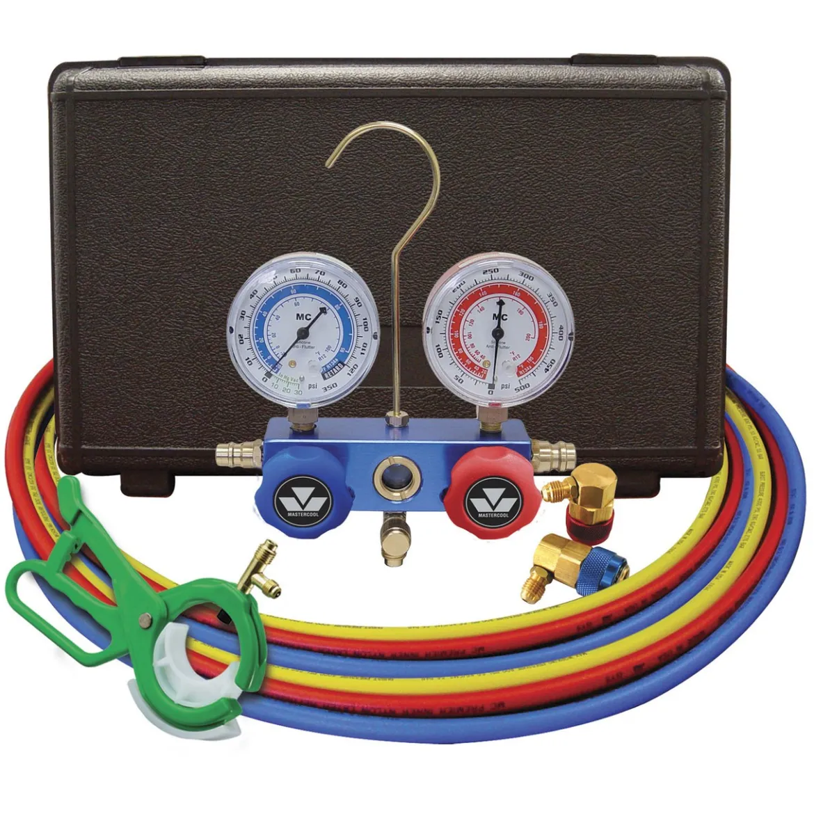 Mastercool 98660-PROM Dual Aluminum 2-Way Manifold Gauge Set
