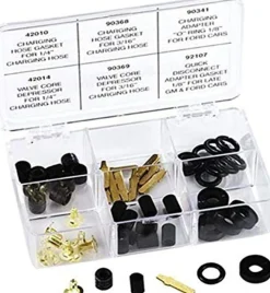 Mastercool Repair Kit For A/C Charging Adapters 60-Piece Plastic Case (91334)