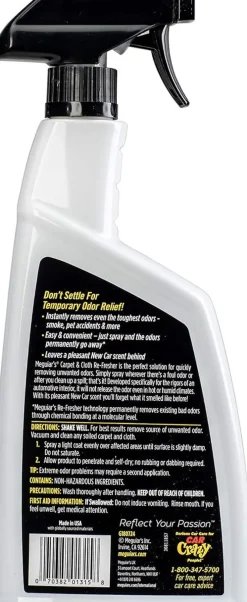 Meguiar's Carpet & Cloth Re-Fresher Odor Eliminator 24 Oz (G180724)