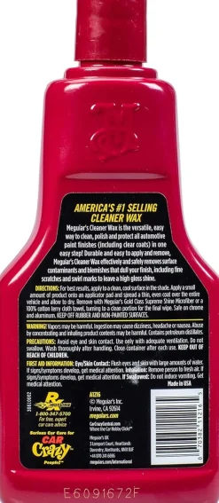 Meguiar's Cleaner Wax Liquid A1216 16 oz (A1216)