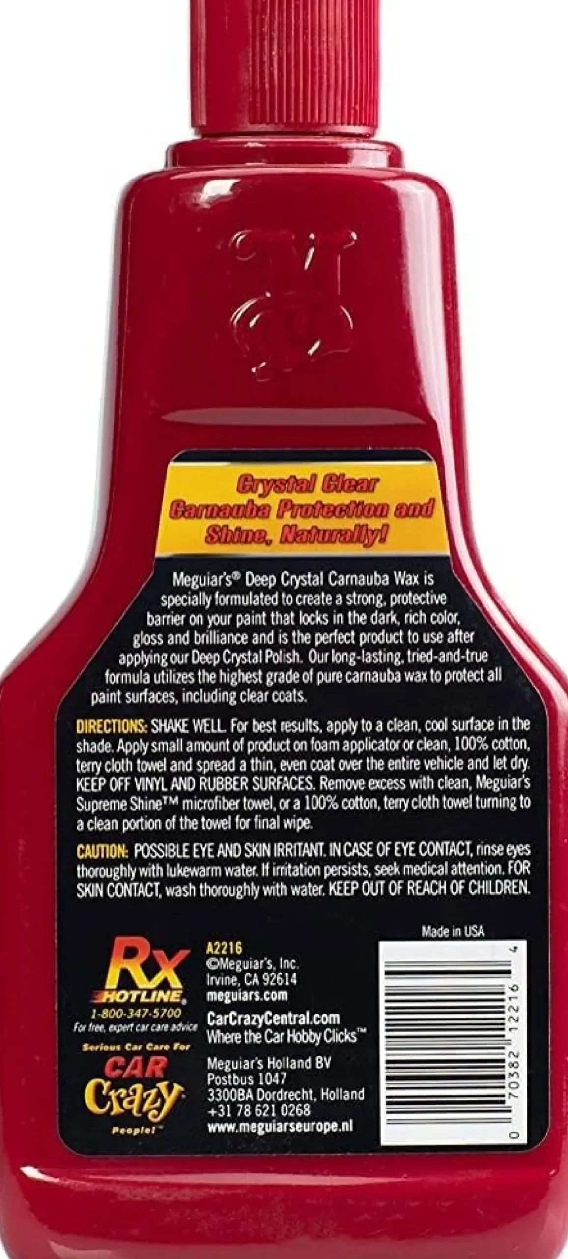 Meguiar's Deep Crystal Carnauba Liquid Wax 16 Oz (A2216)