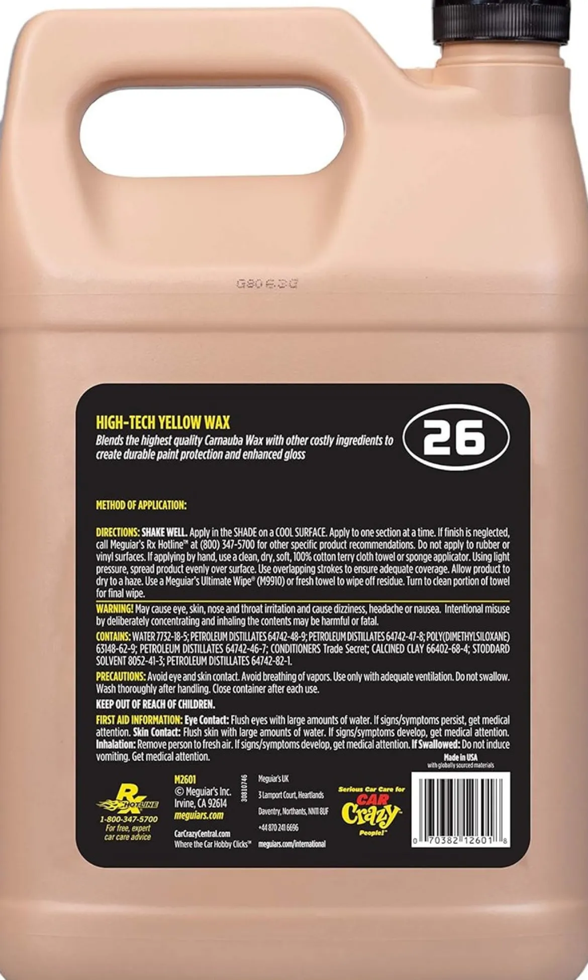 Meguiar's Hi-Tech Yellow Wax Gallon Liquid Car Wax (M2601)