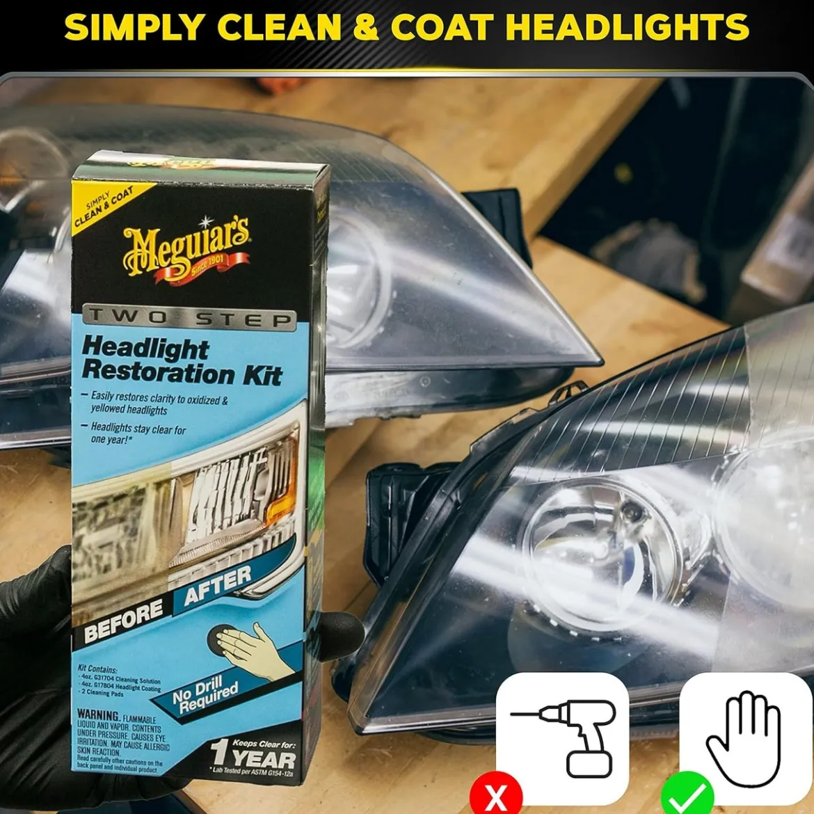 Meguiar's Two Step Headlight Restoration Kit 4 fl oz (G2970)